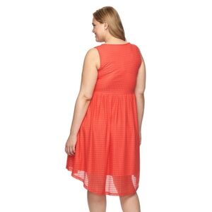 EUC Peach Lace Ovals Overlay Fit & Flare Dress Sleeveless Apt 9 High Low Dress